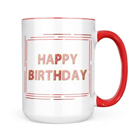 

Neonblond Happy Birthday Donuts Mug gift for Coffee Tea lovers