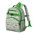 thumbnail image 2 of Forest Green Frog Students Backpack with Cute Cartoon Frog Print, Mushroom and Plant Pattern, and Nature-Inspired Design, 2 of 4