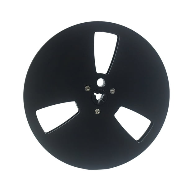 Inteprter Carrete en blanco fuerte y duradero para carrete a carrete, reproductor de cinta, aleación de aluminio, carrete de cinta de 7 pulgadas Sistemas de cine en casa Negro