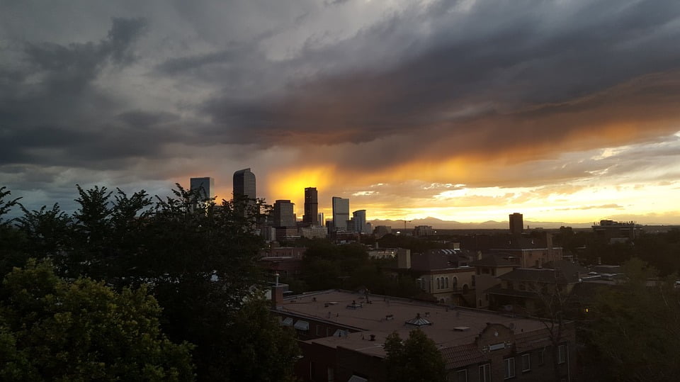 Sky Denver City Sunset Denver Colorado Colorado 20 Inch By 30 Inch Laminated Poster With Bright Colors And Vivid Imagery Fits Perfectly In Many Attractive Frames Walmart Com Walmart Com
