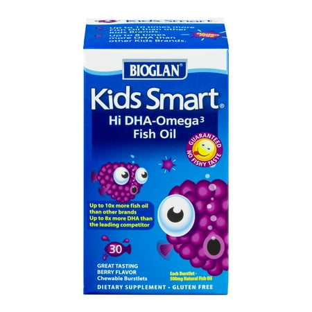 Bioglan Kids Smart Hi DHA-Omega 3 Fish Oil Berry Chewable Burstlets - 30 CT