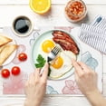 thumbnail image 3 of Cotton Linen Waterproof Placemats Set of 4, Watercolor Floral Dining Mat Table Mats Decor Fabric for Kitchen Dinner Coffee Shop Table, Indoor/Outdoor Washable Wipeable Placemat -N025, 3 of 5
