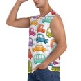 thumbnail image 3 of Balery Doodle Cars Camisetas sin mangas para hombre, absorbe la humedad y protege contra el mal olor.-3X-Large, 3 of 7