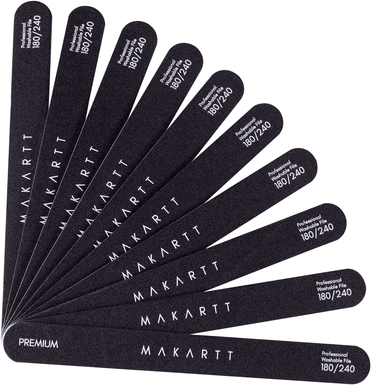 Makartt 180/240 Grit Professional Nail Files Emery Board Washable