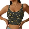 thumbnail image 2 of Lsque Bumblebee Printed Women'S Sports Bra, Compression, Moisture Wicking, High-Impact Sports Bra For Women,Supportive sports bra-XX-Large, 2 of 9