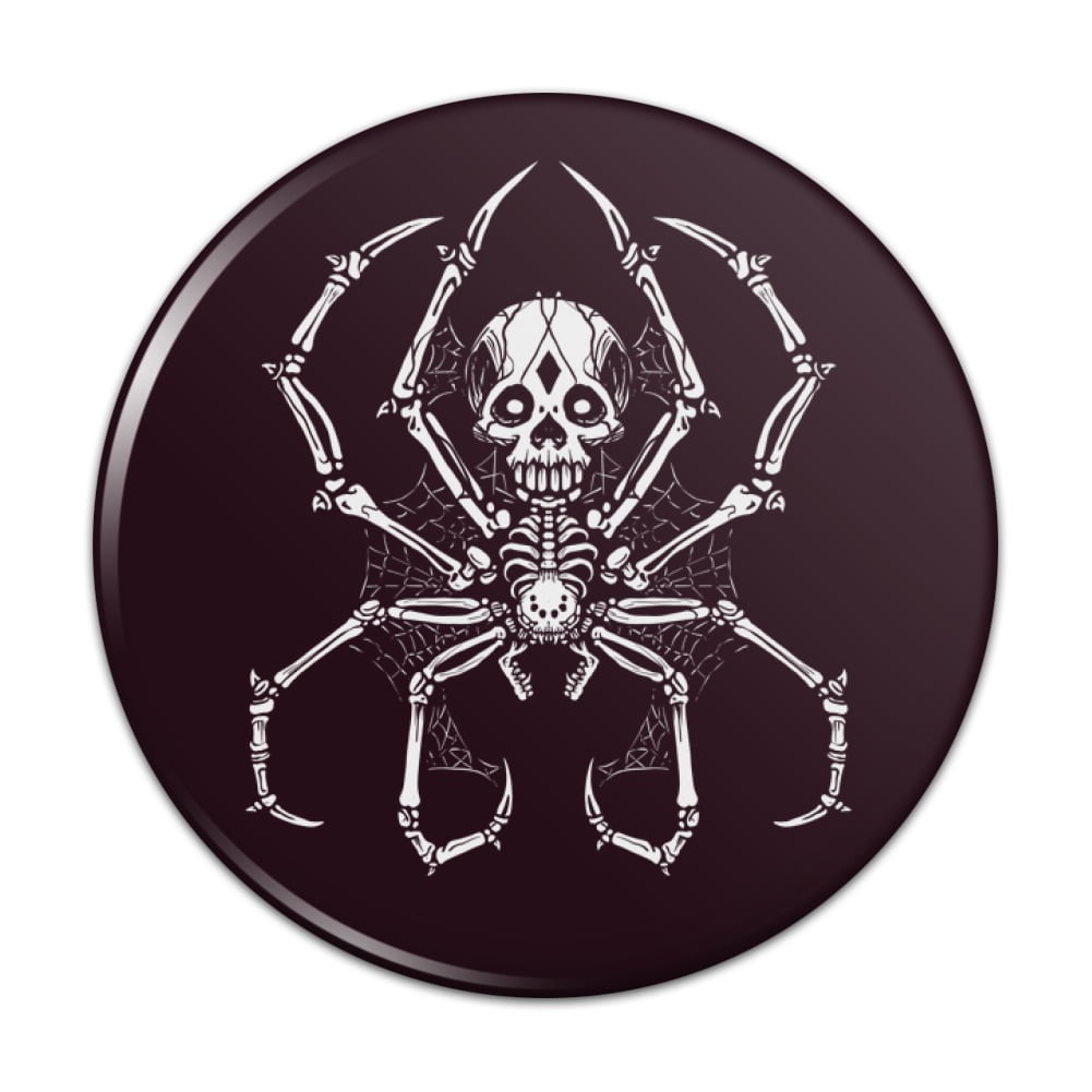 Creepy Bone Skeleton Spider Pinback Button Pin Badge 