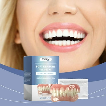 Ofocase Soft Denture Reline Kit, Denture Repair Kit, Snap on Dentures Teeth Denture Top & Bottom Denture Soft Relining