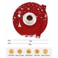 thumbnail image 6 of 15 Inch Round Placemats Set of 6, Red Christmas Non Slip Heat Insulation PP Table Mats, Snowflake Winter Xmas Ball Washable Place Mats for Kitchen Dining Party Table Decor, 6 of 7