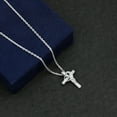 thumbnail image 3 of Rosec Jewels Lab Grown Diamond Cross Necklace with Heart (EF-VS Quality Diamond, Chain Included) - Ready to Gift for Christmas, 14K White Gold, 3 of 8