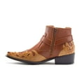 thumbnail image 2 of Jazame Men's Western Ankle High Cowboy Riding Moto Dress Boots, Brown, 8.5, 2 of 4