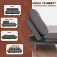 thumbnail image 5 of Lacoo 65"W Convertible Futon Sofa Bed with Five-level Adjustable Armrests,Fabric Dark Gray, 5 of 7