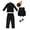 A Black Jacket 4PCS, variant on Kids Youth Formal Dress Suits 4PCS Set for Boys Toddler Flower Girl Dresswear Outfit Fleece Suit Jacket + Vest + Pants + Bowtie Fall Winter Solid Colour Gentleman Suit Outfit 5-16 Years