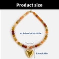 thumbnail image 3 of Elegant Heart Pendant Necklace Beaded Chain Necklace Natural Stones Necklace Elegant Party Jewelry for Fashion Outfits, 3 of 9