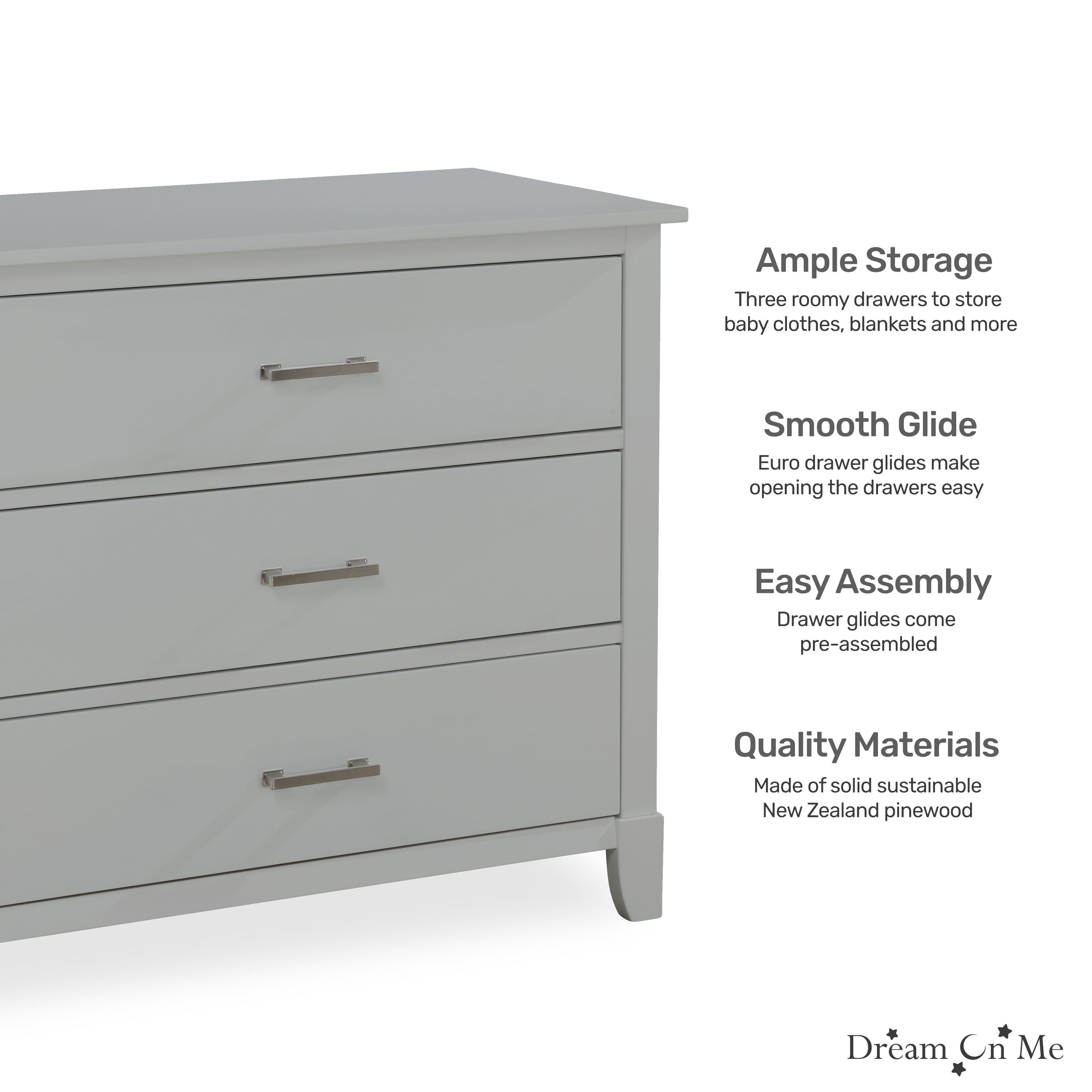 Dream On Me Ollie Dresser, Cool Grey