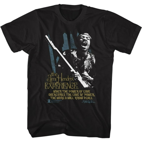 Jimi Hendrix Power of Love Black Adult T-Shirt