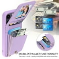 thumbnail image 5 of Crossbody Wallet Case for iPhone 16 Pro Max with Card Holder, RFID-Blocking Phone Case with Zipper Purse Shoulder Strap Lanyard Magnetic Clasp Flip Cover for iPhone 16 Pro Max, Purple, 5 of 9