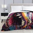 thumbnail image 2 of Fleece Blanket ，Colorful Demonic Art Print Blanket，Versatile Blanket For Kids, 2 of 4