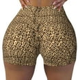 thumbnail image 2 of Fotbe Leopard Print Brown Shorts Sin Costuras – Shorts Deportivos de Cintura Alta para Mujer, Elásticos para Gimnasio, Yoga, Running o Ciclismo-Medium, 2 of 8