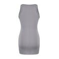 thumbnail image 3 of summer dresses for women 2024 wedding guest dresses for women New Summer Sleeveless Sexy Tight Women's Tank Top Dress best sundresses for women Gray Polyester 2XL, 3 of 4