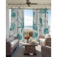 thumbnail image 2 of Turquoise Coastal Blackout Curtains for Bedroom Living Room, Starfish Shell Coral Seahorse 72 In Long Thermal Insulated Room Darkening Drapes Grommet Window Treatments, 52 x 72 In, 2 of 9