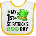 thumbnail image 3 of Inktastic My 1st St. Patrick's Day Green Top Hat and Clovers Boys or Girls Baby Bib, 3 of 4