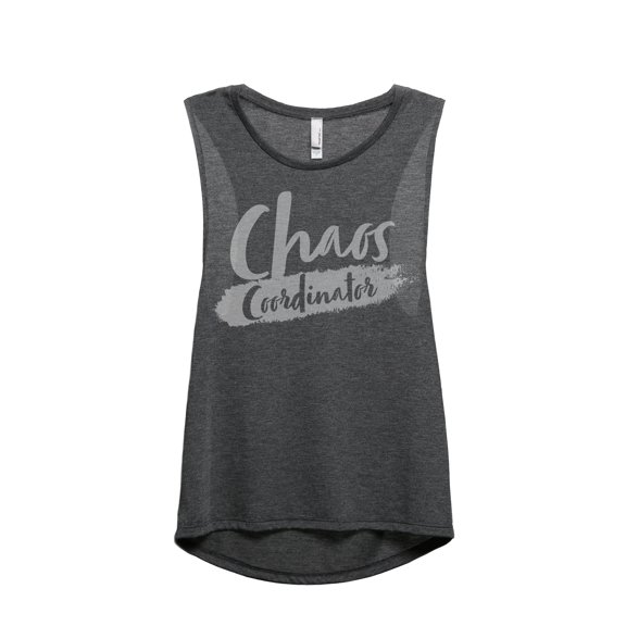 Thread Tank Chaos Coordinator Women's Fashion Sleeveless Muscle Tank Top Charcoal Large