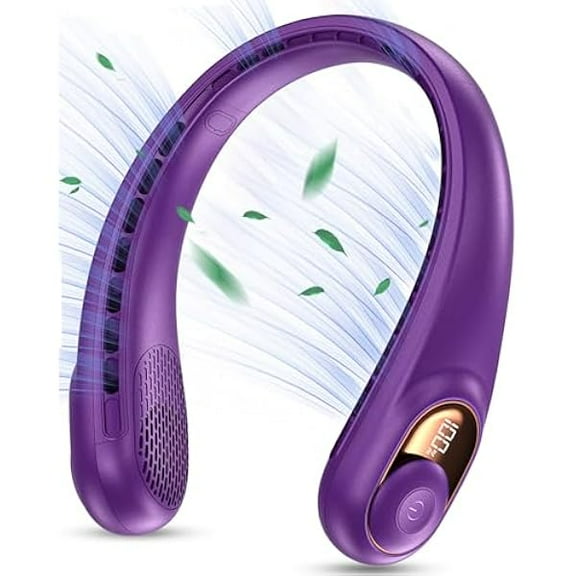 FU1999 Neck Fan, Neck Fans Portable Rechargeable, Upgraded Cooling Air Volume, Ultra Quiet, 4000 mAh Battery Operated, Long Use Time, 3 Speeds Adjustable Personal Hand Free Fan