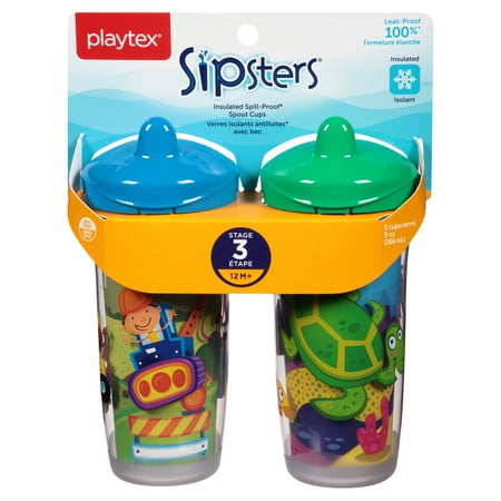 Playtex Sipsters Stage 3 Insulated Spout Sippy Cup, 9 oz, 2 pk