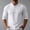 White, variant on WRFWUL Mens Flax Linen Henley Shirt Half Sleeve Button Placket Casual Summer Breathable Lightweight Tunic Top