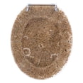 Ginsey Elongated Resin Decorative Toilet Seat with Chrome Hinges, Sea
