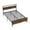 Brown-Full, variant on YYAo Bed Frame,Bedroom Bed Frame,Queen Metal Bed Frame Industrial Platform Bed with Wooden Headboard-Queen Size