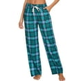 thumbnail image 3 of Aboser Women Pajama Pants Soft Plaid Pjs Buttoms Casual Wide Leg Sleep Pants with Pockets Loungewear Comfy Elastic Waist Pajamas Pants, 3 of 8