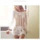 thumbnail image 5 of Conjunto de camisón de encaje con pestañas y malla con perspectiva de hombros descubiertos de estilo europeo y americano, 5 of 5
