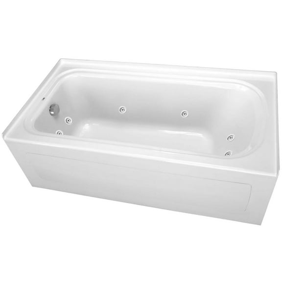 Proflo Pfw6032alsk Plus A 60" X 32" Alcove 8 Jet Whirlpool Bath Tub - White