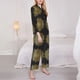 thumbnail image 3 of Balery Gold Mandala Conjunto de Pijama con Estampado para Mujer, Conjunto de Dos Piezas con Manga Larga, Ropa de Dormir Suave con Bolsillos, Pijamas Cómodos-Medium, 3 of 7