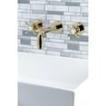 thumbnail image 4 of Kingston Brass KS8122BEX Essex Double-Handle 3-Hole Wall Mount Bathroom Faucet in Polished Brass, 4 of 8