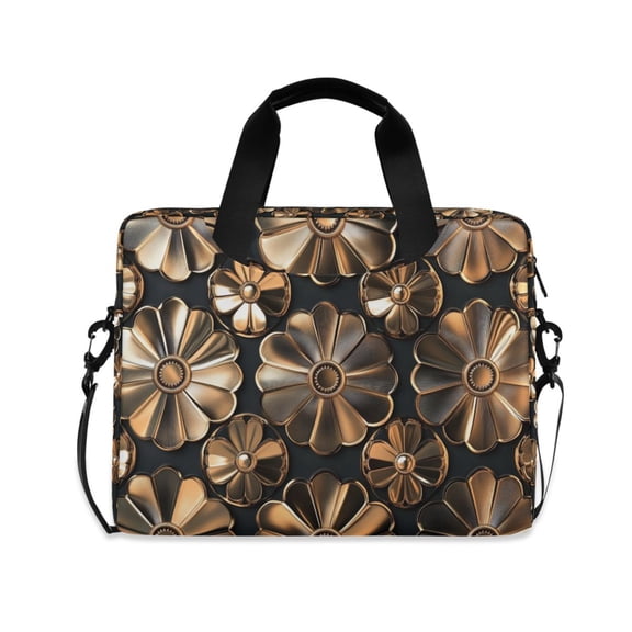 FORMRS 16" Laptop Sleeve Bag Carrying Case with Handle Travel Shoulder Briefcase, Metallic Flower