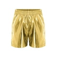 thumbnail image 3 of inhzoy Kids Girls Boys Hip Hop Dance Shorts Metallic Shiny Shorts Stage Performance Gold 6, 3 of 5