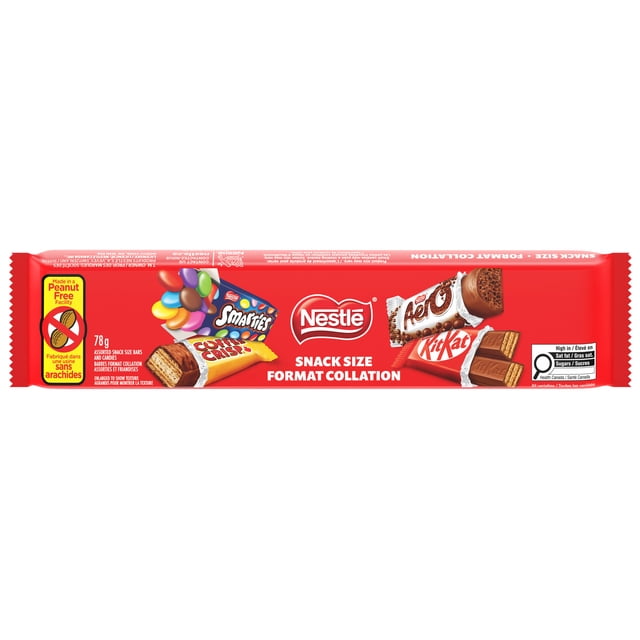 FAVOURITES KITKAT, AERO, SMARTIES, COFFEE CRISP, format collation, usine sans arachides