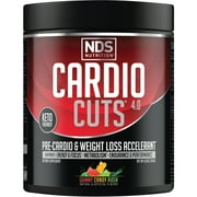 NDS Nutrition Cardio Cuts 4.0 Pre Workout Supplement-Advanced Weight Loss and Pre Cardio Formula with L-Carnitine, CLA, MCTs, L-Glutamine and Safflower Oil - Gummy Candy Rush (40 Servings)