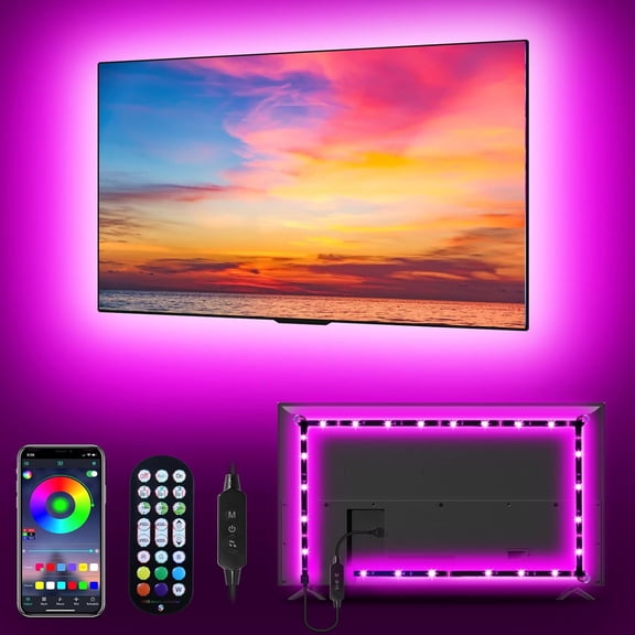 LED Lights for TV Led Backlight, 9.84ft RGB Led Strip Lights USB TV Lights Behind 32-43in, APP Remote Control Music Sync TV Led Light for Bedroom Gaming Home Décor