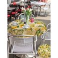 thumbnail image 5 of Outdoor Tablecloth with Umbrella Hole for Patio/Picnic/Party/Camping, Lemon Waterproof Table Cloth Round Cover Washable, Farmhouse Vintage Summer Retro Fruits Yellow Brown (Dia 54"), 5 of 8