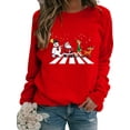 thumbnail image 1 of Innerwin Pullover Crew Neck Women Tops Holiday Christmas Print Xmas Sweatshirt Red L, 1 of 2