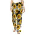 thumbnail image 2 of Goofa Sunflowers Printed Soft Pajama Pants for Women, Wide Leg Comfy Casual Lounge Yoga Pants-XX-Large, 2 of 9