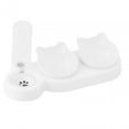 thumbnail image 3 of 3 in 1 Cat Bowl Set Detachable with 500ml Waterer Bottle 15 degree Tilted Dishes White, 3 of 8