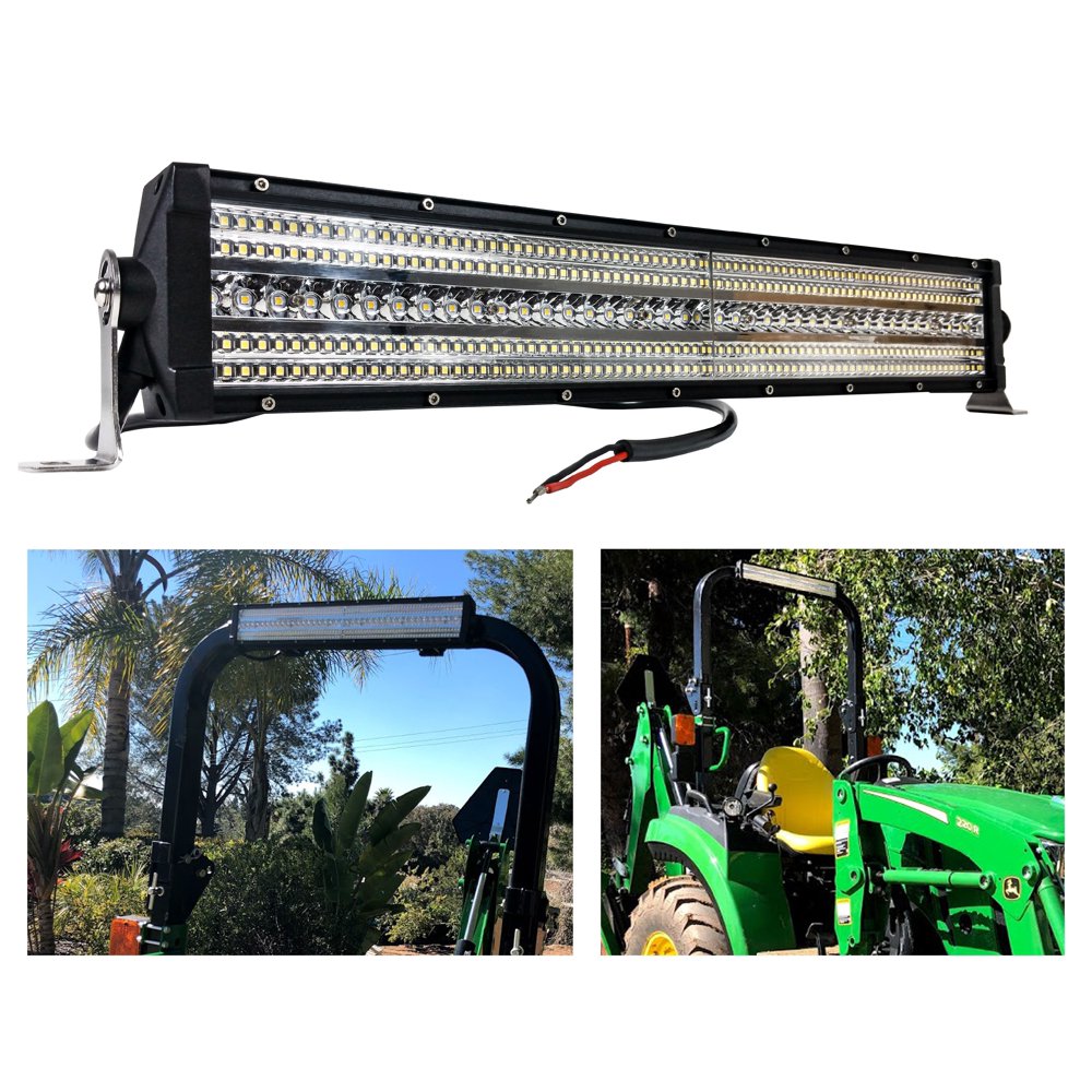 20" MultiRow High Output Osram LED Light Bar ROPS Bar Clamp Mount Work Light Combo Beam for
