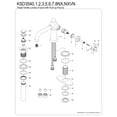 thumbnail image 6 of Kingston Brass KSD3543NX Hamilton One-Handle Single-Hole Bathroom Faucet with Deck Plate and Push Pop-Up Drain, Antique Brass, 6 of 7