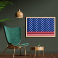thumbnail image 2 of 4th of July Wall Art with Frame, Stars and Stripes with Old Glory Theme Abstract Independence Day Composition, Printed Fabric Poster for Bathroom Living Room, 35" x 23", Multicolor, by Ambesonne, 2 of 2