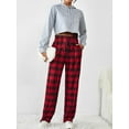 thumbnail image 5 of Ekouaer Women Pajama Pants Comfy Pj Bottom with Pockets Stretch Plaid Sleepwear, 5 of 7