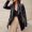 Black, variant on Women's Faux Leather Motorcycle Jacket | Waist-Cinched Moto Biker Jacket with Lapel Collar and Long Sleeves | Edgy PU Leather Outwear for Night Out, Date Night, or Concert Style